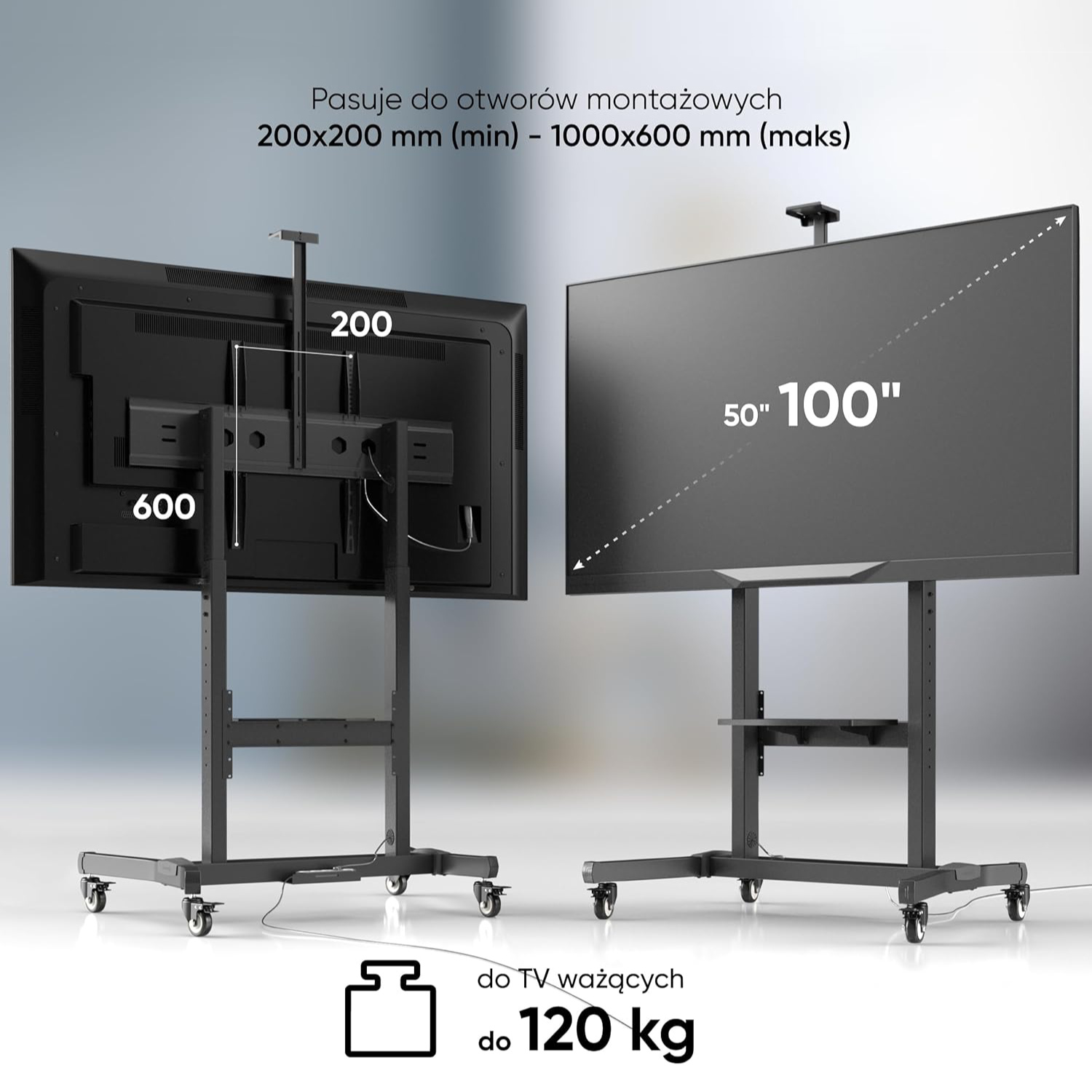 Monitor interaktywny 55" lub 65" + Oprogramowanie edukacyjne 17 Mobilny stojak TV Onkron